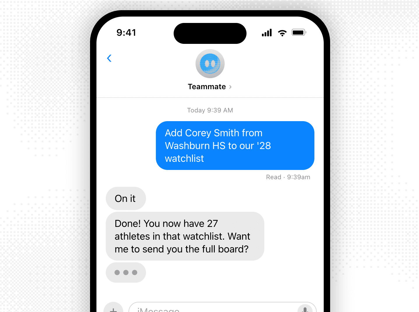 Text your AI Teammate via iMessage